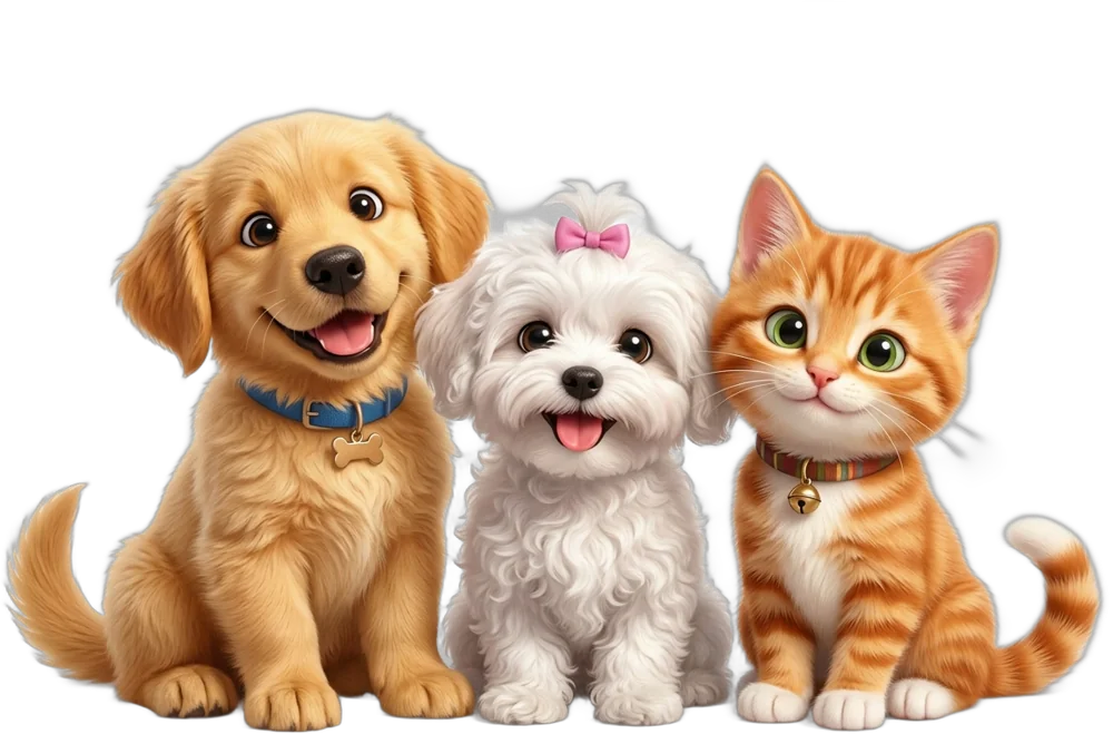 Cachorrinhos e gatinho da família Ponto Vet